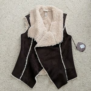 Fur and suede vest
